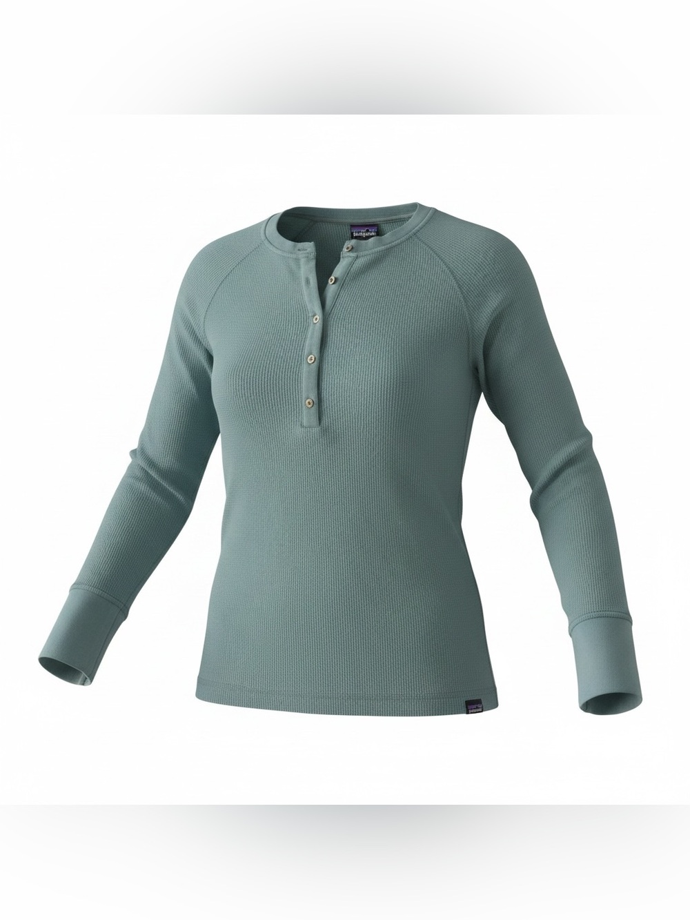 Patagonia Women’s  Long Sleeve Waffle Henley - Teal cottagecore, cabincore small
